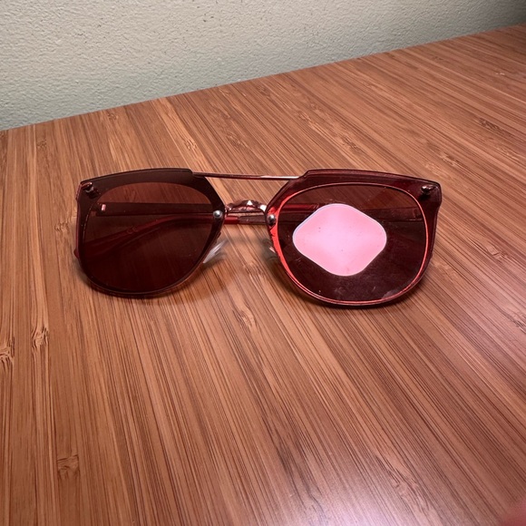 Mirror Effect Pink Wireframe Sunglasses - Picture 3 of 4